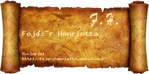 Fejér Henrietta névjegykártya