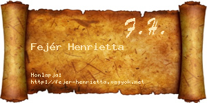 Fejér Henrietta névjegykártya