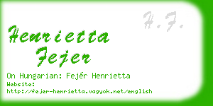 henrietta fejer business card