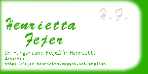 henrietta fejer business card